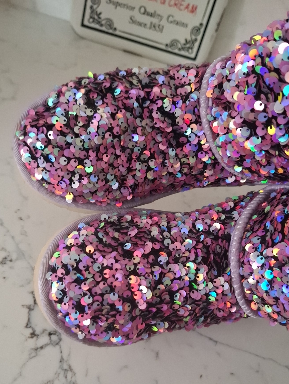 UGG Kids Sequin Boots - Lavender Multicolor Sparkle - Picture 5 of 8